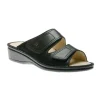 Finn Comfort Jamaica Black Leather Slide Wedge Sandal | Women Women's Slide