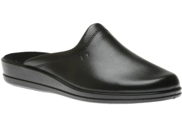 Rohde Jerry Black Leather Slipper | Men's Slipper