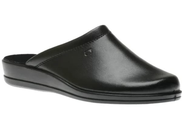 Rohde Jerry Black Leather Slipper | Men's Slipper