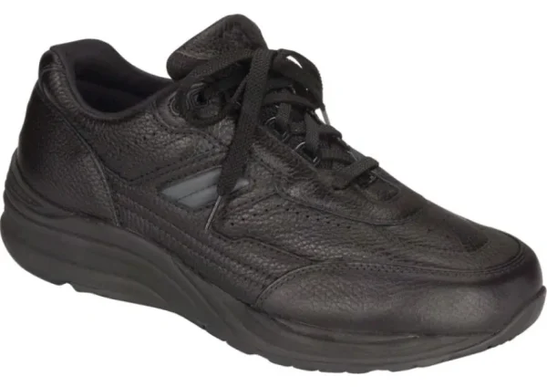 SAS Shoes Journey Black Leather Lace-Up Walking Shoe | Men's Walking