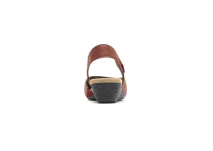 Rockport Judson Red Perforated Leather Wedge Sandal | Women Women's Sandal