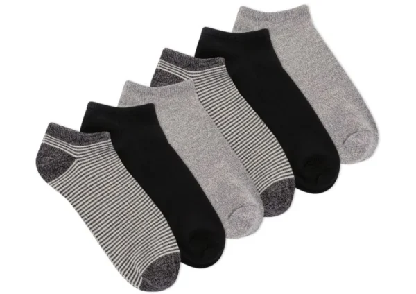 K. BELL Women's Black Multicolour No Show Socks (Six Pair Pack) | Socks