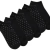 K. BELL Women's Black No Show Socks (Six Pair Pack) | Socks