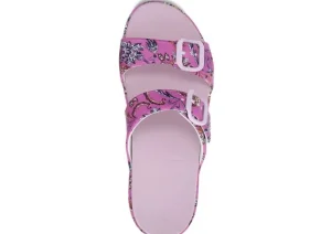 Dansko Kandi Pink Paisley Floral EVA Double Strap Slide Sandal | Women Women's Slipper | Women's Slide