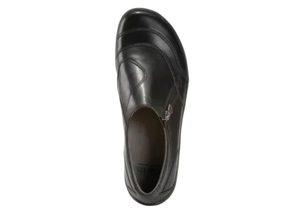 Earth Kara Faraday Black Leather Zipper Slip-On Shoe | Women Women's Dress Casual | Women's Casual