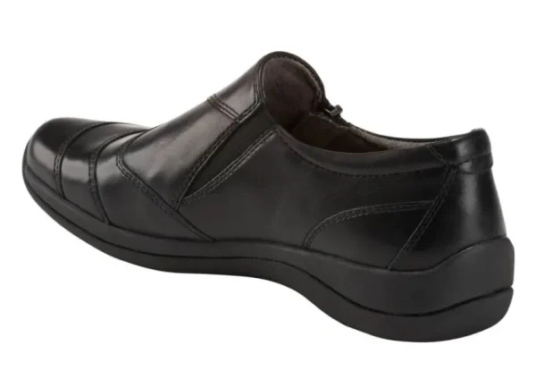 Earth Kara Faraday Black Leather Zipper Slip-On Shoe | Women Women's Dress Casual | Women's Casual