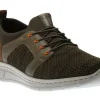 Rieker Knittech Green Brown Mesh Slip-On Bungee Sneaker | Men's Casual