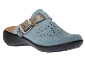 Romika Korsika 345 Light Blue Nubuck Leather Clog | Women Women's Slipper | Women's Clog