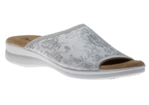 Polyflex Ladies White Silver Slide Sandal | Women Women's Slipper | Women's Slide