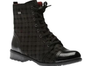 Remonte Largo Black Grey Tartan Ankle Dress Boot | Women Women's Dress Boot