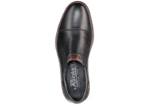 Rieker Lugano Black Leather Cap Toe Slip-On Dress Shoe | Men's Dress