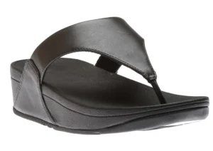 Fit Flop Lulu Black Leather Thong Sandal | Women Women's Toe Thong