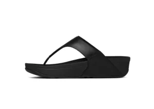 Fit Flop Lulu Black Leather Thong Sandal | Women Women's Toe Thong