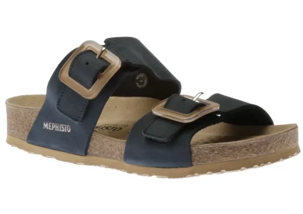 Mephisto Madison Navy Leather Slide Sandal | Women Women's Slide | Women's Sandal