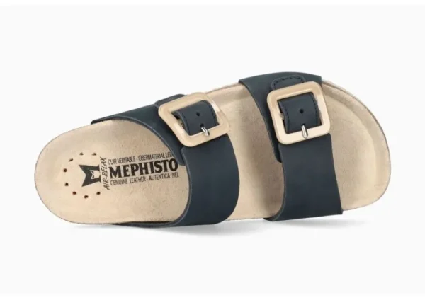 Mephisto Madison Navy Leather Slide Sandal | Women Women's Slide | Women's Sandal