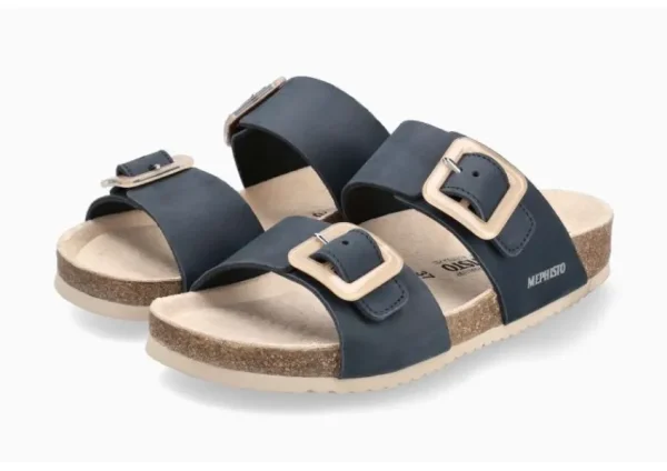 Mephisto Madison Navy Leather Slide Sandal | Women Women's Slide | Women's Sandal