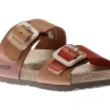 Mephisto Madison Tan Orange Leather Slide Sandal | Women Women's Slide | Women's Sandal