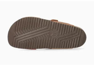 Mephisto Madison Tan Orange Leather Slide Sandal | Women Women's Slide | Women's Sandal