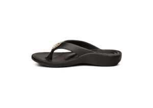 Aetrex Maui Starfish Black | Women Women's Toe Thong