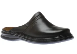 Josef Seibel Max Black Leather Slipper | Men's Clog