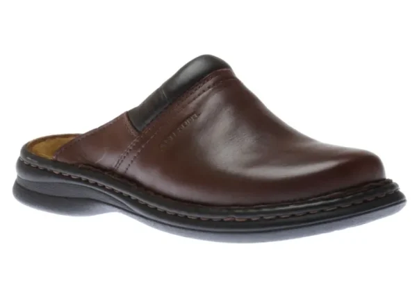 Josef Seibel Max Brandy Brown Leather Slipper | Men's Clog