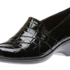 Clarks May Marigold Black Croco Slip-On Loafer | Women Women's Dress Casual