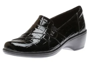 Clarks May Marigold Black Croco Slip-On Loafer | Women Women's Dress Casual