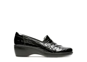 Clarks May Marigold Black Croco Slip-On Loafer | Women Women's Dress Casual