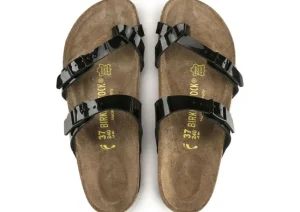 Birkenstock Mayari Birko-Flor Black Patent Sandal | Women Women's Toe Thong