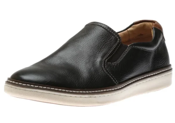 Johnston & Murphy McGuffey Black Leather Slip-On Sneaker | Men's Dress Casual