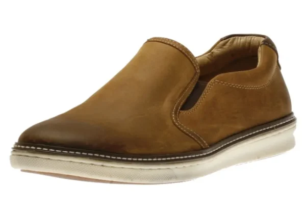 Johnston & Murphy McGuffey Tan Brown Leather Slip-On Sneaker | Men's Dress Casual