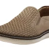 Johnston & M McGuffey Woven Beige Nubuck Slip-On Sneaker | Men's Walking | Men's Dress Casual