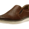 Johnston & Murphy McGuffey Woven Tan Brown Leather Slip-On Sneaker | Men's Dress Casual