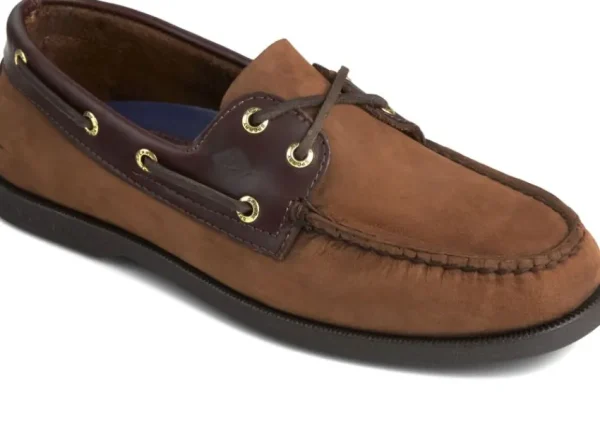 Sperry Men's Authentic Original Brown Nubuck Leather Two Eye Boat Shoe | Men's Walking | Men's Casual