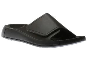 Ecco Men's 2nd Cozmo Black Leather Slide Sandal | Men's Slide