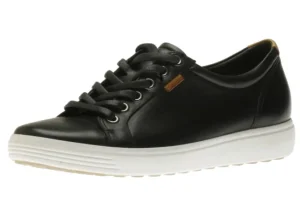 Ecco Men's Soft 7 Black Leather Lace-Up Sneaker | Men's Walking