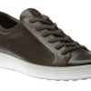 Ecco Men's Soft 7 Titanium Grey Leather Lace-Up Sneaker | Men's Casual