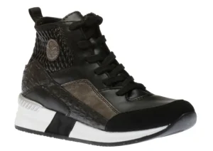 Rieker Micro Stretch Black Lace-Up Wedge Sneaker | Women Women's Walking | Women's Casual