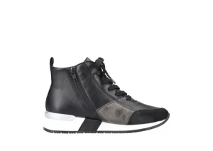 Rieker Micro Stretch Black Lace-Up Wedge Sneaker | Women Women's Walking | Women's Casual