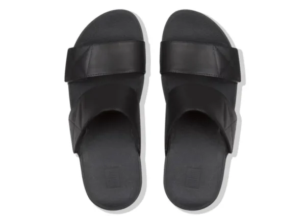 Fit Flop Mina Black Leather Slide Sandal | Women Women's Slide | Women's Sandal