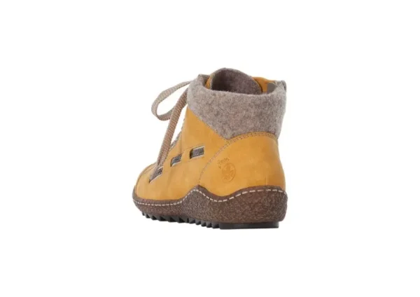 Rieker Morelia Yellow Fleece Lined Lace-Up Ankle Sneaker | Women Women's Boot