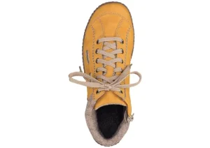 Rieker Morelia Yellow Fleece Lined Lace-Up Ankle Sneaker | Women Women's Boot