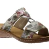 Rieker Mosaik White Multicolour Floral Slide Sandal | Women Women's Slide | Women's Sandal