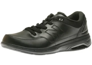 New Balance MW813BK Black Leather Walking Shoe | Men's Walking