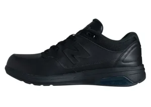 New Balance MW813BK Black Leather Walking Shoe | Men's Walking