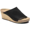 Papillio Namica Black Suede Leather Slide Wedge Sandal | Women Women's Slide | Women's Sandal