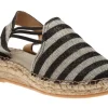 Toni Pons Nancy Black Glitter Stripe Slip-On Espadrille Flat Sandal | Women Women's Sandal