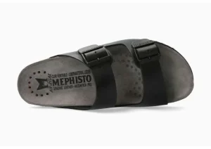 Mephisto Nerio Black Scratch Leather Slide Sandal | Men's Slide | Men's Sandal