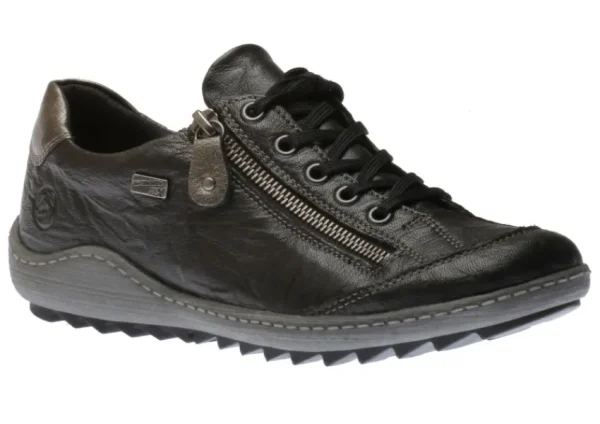 Remonte Ottawa Black Leather Lace-Up Sneaker | Women Women's Walking | Women's Casual