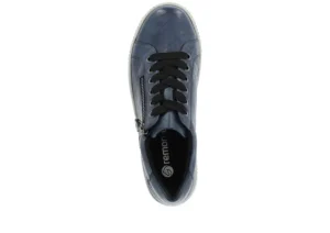 Remonte Ottawa Black Leather Zipper Lace-Up Sneaker | Women Women's Walking | Women's Casual